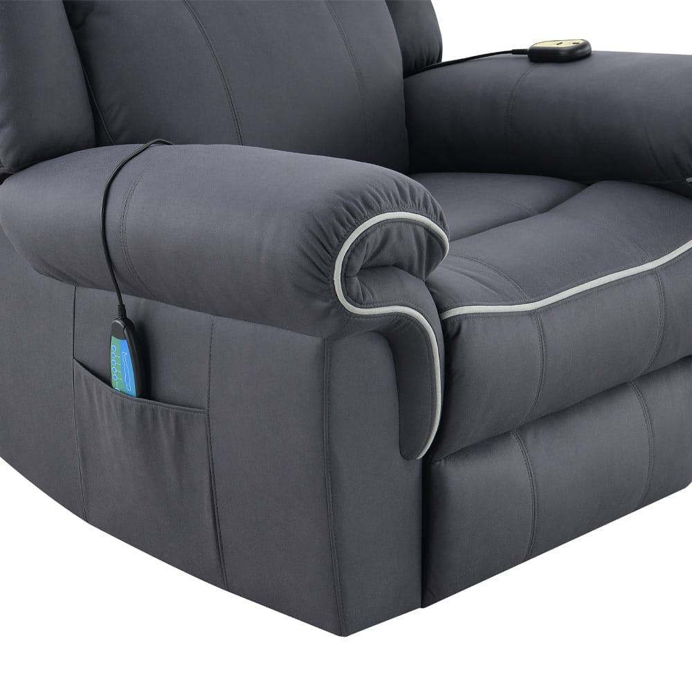 ACME Furniture - Domana - Power Recliner w/Lift & Heating & Massage - Dark Blue Polished Microfiber - LV04274A view 8