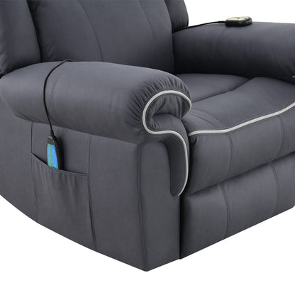 ACME Furniture - Domana - Power Recliner w/Lift & Heating & Massage - Dark Blue Polished Microfiber - LV04274A view 8