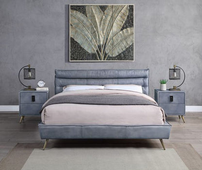 ACME Furniture - Doris - Eastern King Bed - Gray Top Grain Leather - BD00562EK view 4