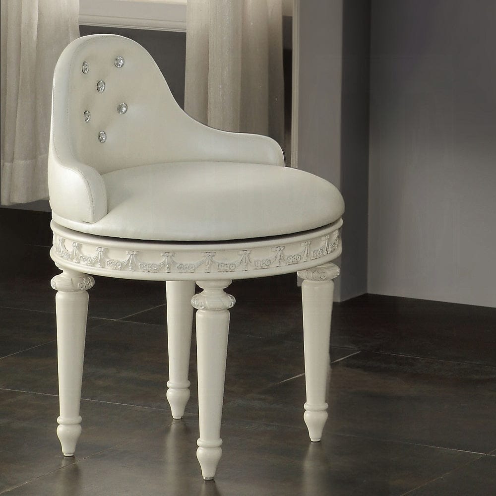 ACME Furniture - Dorothy Chair w/Swivel - Pearl White Synthetic Leather & Ivory - BD02272 view 3