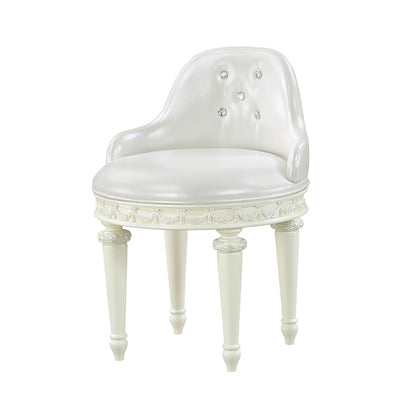 ACME Furniture - Dorothy Chair w/Swivel - Pearl White Synthetic Leather & Ivory - BD02272 veiw 1