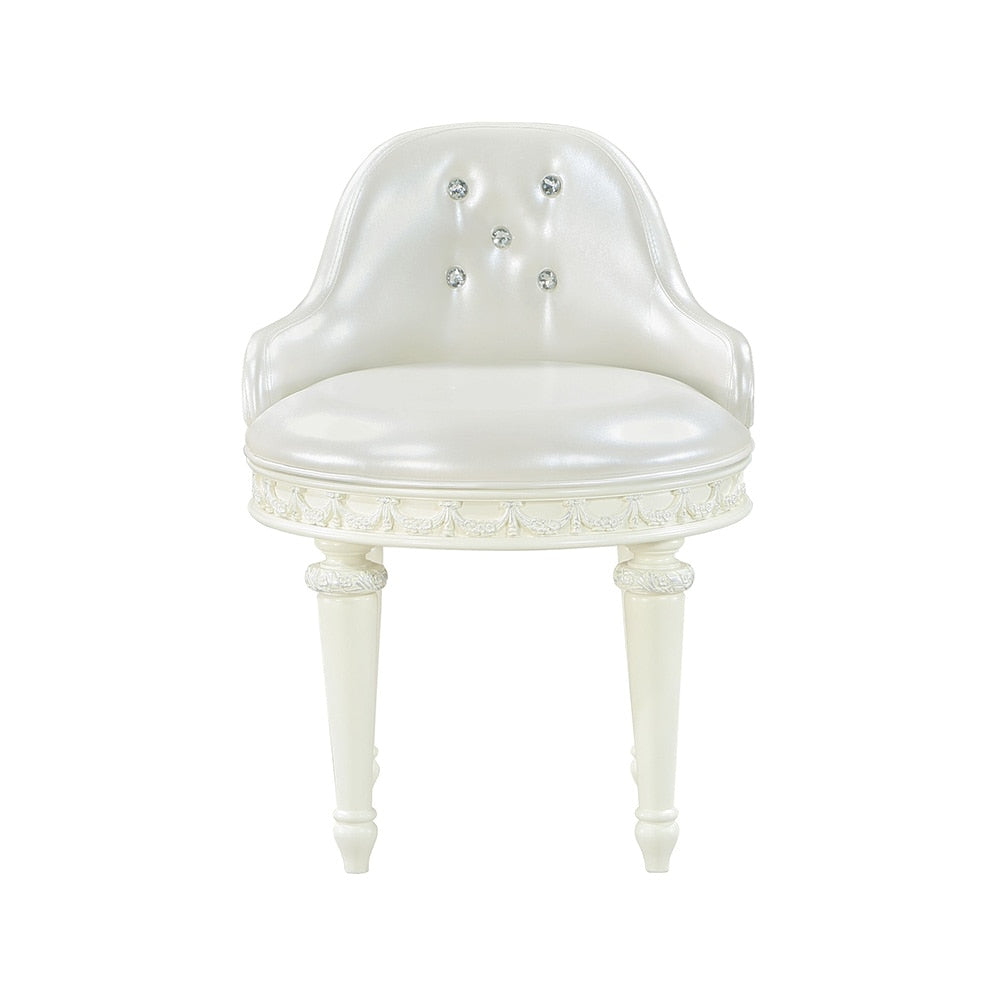 ACME Furniture - Dorothy Chair w/Swivel - Pearl White Synthetic Leather & Ivory - BD02272 veiw 2