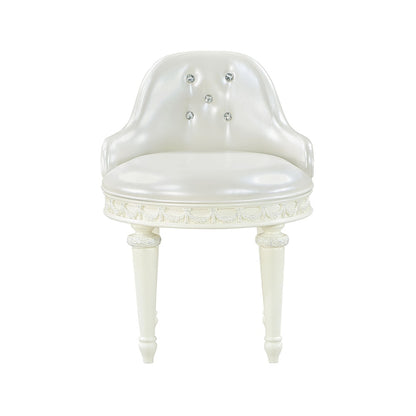 ACME Furniture - Dorothy Chair w/Swivel - Pearl White Synthetic Leather & Ivory - BD02272 veiw 2
