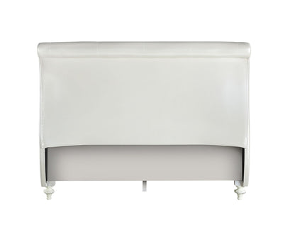 ACME Furniture - Dorothy Full Bed (Padded Sleigh) - Pearl White Synthetic Leather & Ivory - BD02264F veiw 4