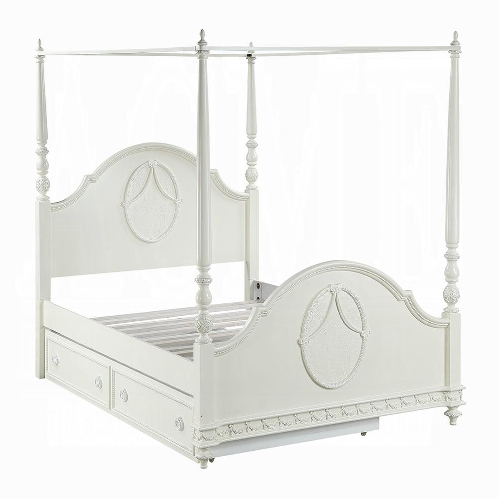 ACME Furniture - Dorothy Full Bed (Wooden Poster) - Ivory Finish - BD02259F veiw 2