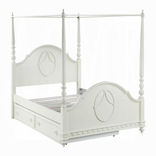 ACME Furniture - Dorothy Full Bed (Wooden Poster) - Ivory Finish - BD02259F veiw 2