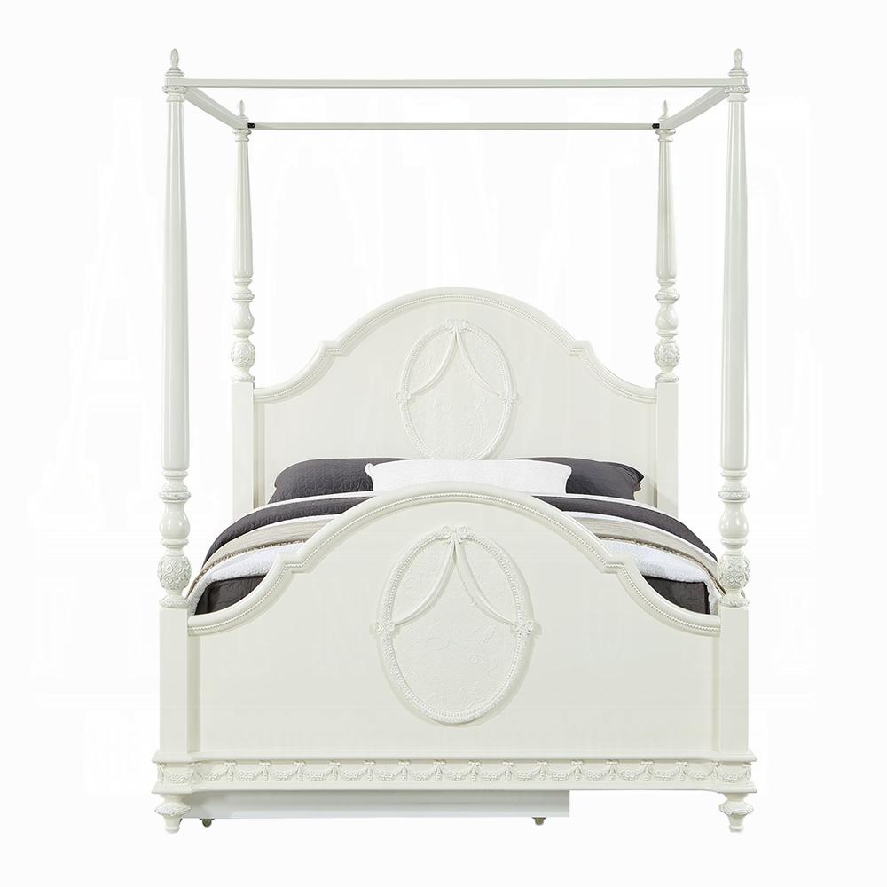 ACME Furniture - Dorothy Full Bed (Wooden Poster) - Ivory Finish - BD02259F veiw 3