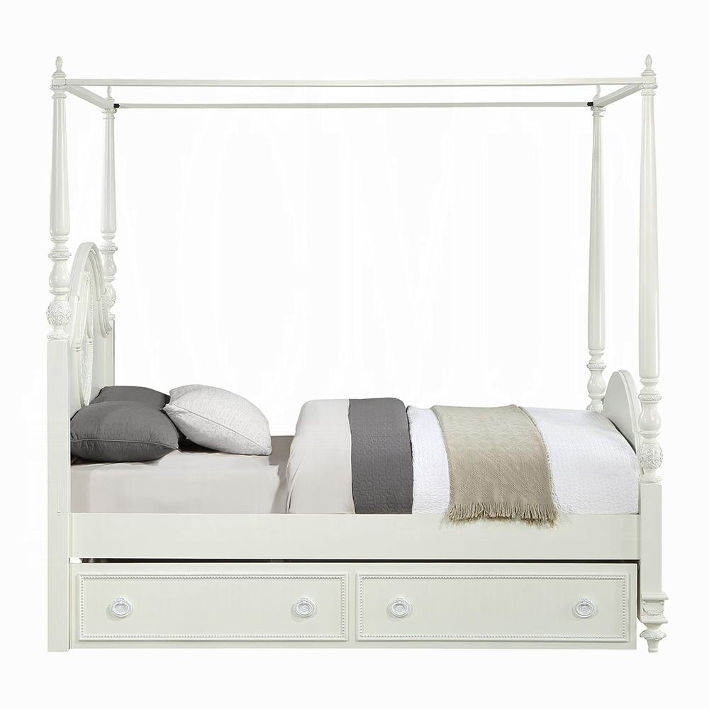 ACME Furniture - Dorothy Full Bed (Wooden Poster) - Ivory Finish - BD02259F veiw 4