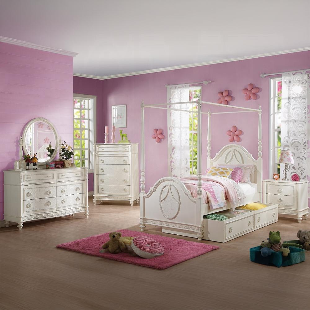 ACME Furniture - Dorothy Full Bed (Wooden Poster) - Ivory Finish - BD02259F veiw 8