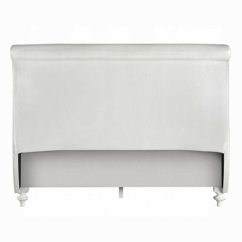 ACME Furniture - Dorothy Twin Bed (Padded Sleigh) - Pearl White Synthetic Leather & Ivory - BD02265T veiw 4