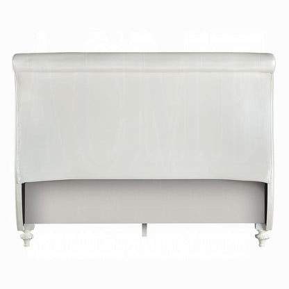 ACME Furniture - Dorothy Twin Bed (Padded Sleigh) - Pearl White Synthetic Leather & Ivory - BD02265T veiw 4