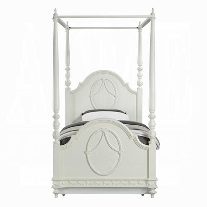 ACME Furniture - Dorothy Twin Bed (Wooden Poster) - Ivory Finish - BD02261T veiw 3