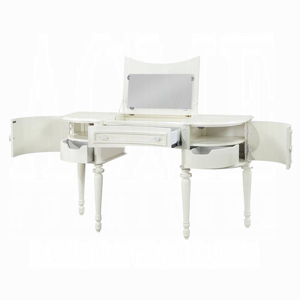 ACME Furniture - Dorothy Vanity Desk w/Mirror - Ivory Finish - BD02271 veiw 3