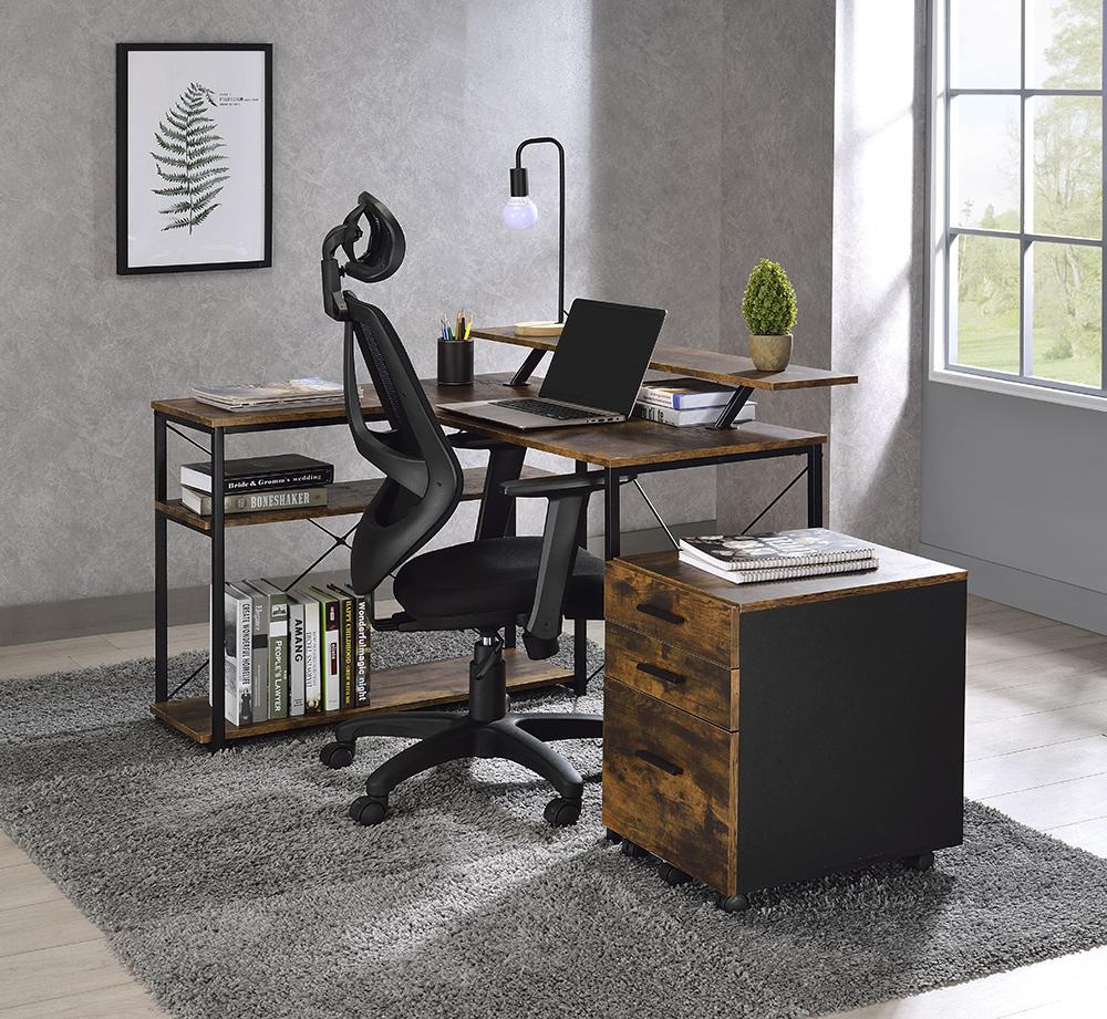 ACME Furniture - Drebo Writing Desk - Weathered Oak & Black Finish - 92755 veiw 4