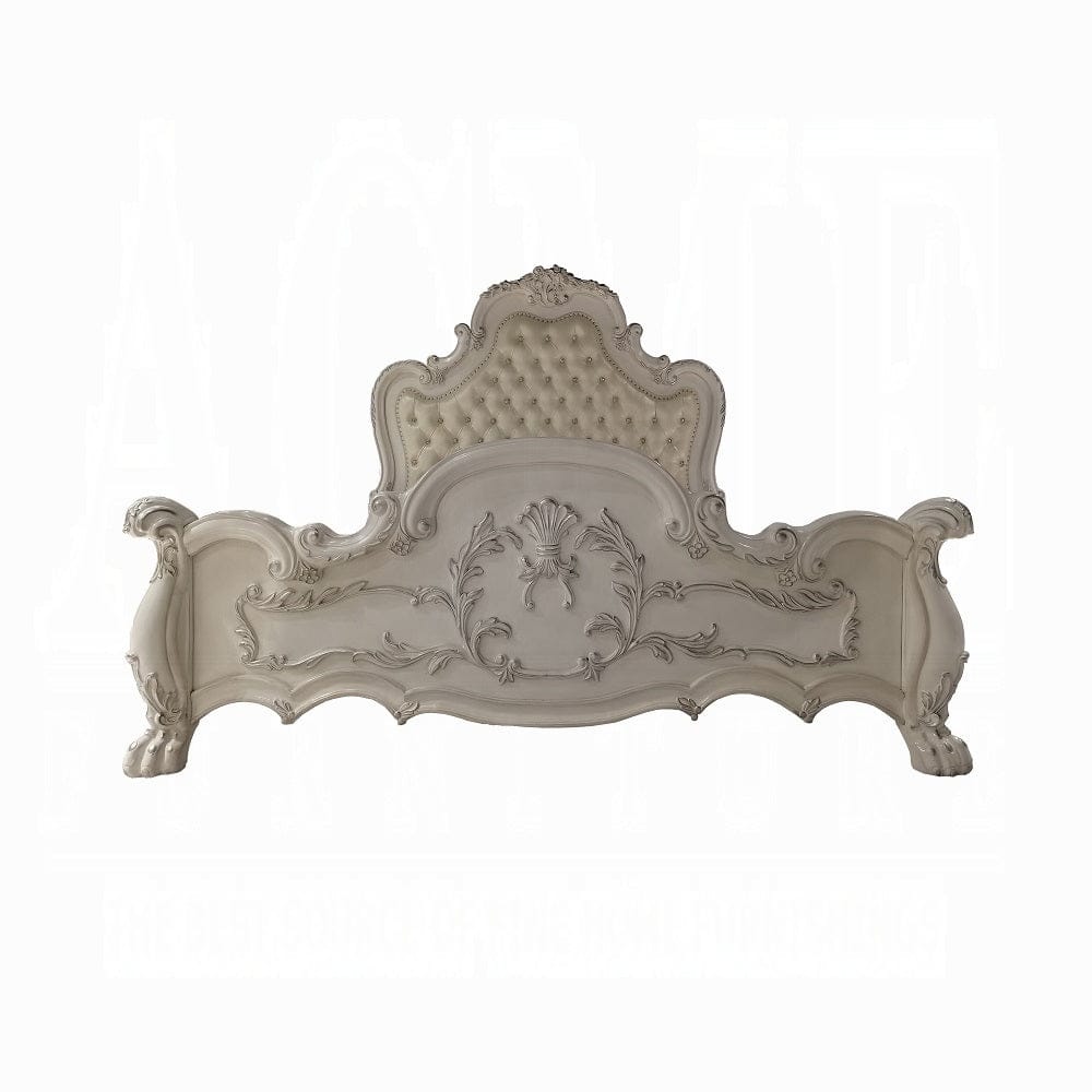 ACME Furniture - Dresden California King Bed - Synthetic Leather & Bone White - BD01680CK view 2