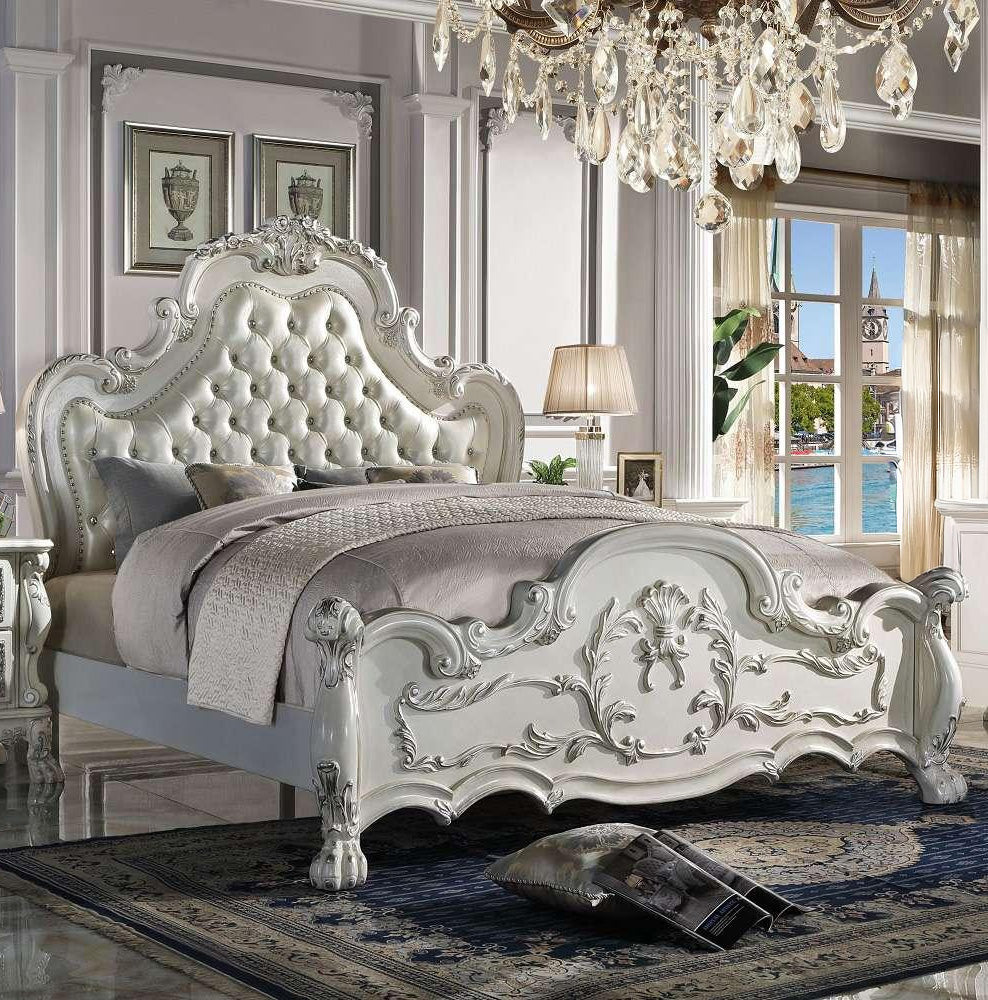 ACME Furniture - Dresden California King Bed - Synthetic Leather & Bone White - BD01680CK view 5
