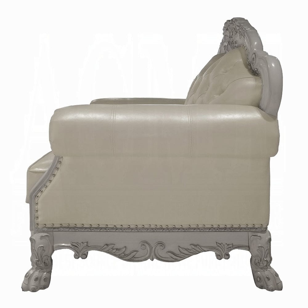 ACME Furniture - Dresden Chair w/2 Pillows - Synthetic Leather & Bone White - LV01690 view 3
