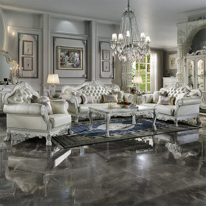ACME Furniture - Dresden Chair w/2 Pillows - Synthetic Leather & Bone White - LV01690 view 6