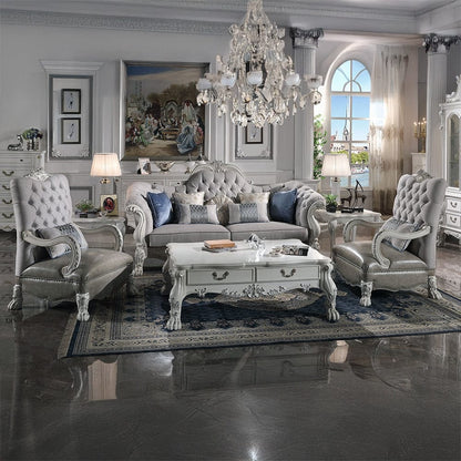 ACME Furniture - Dresden Chair w/Pillow - Synthetic Leather & Bone White Finish - LV02246 view 3
