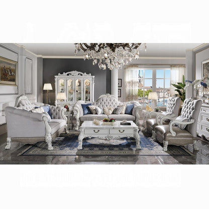 ACME Furniture - Dresden Chair w/Pillow - Synthetic Leather & Bone White Finish - LV02246 view 5