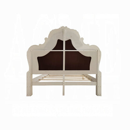 ACME Furniture - Dresden Eastern King Bed - Synthetic Leather & Bone White - BD01681EK view 4