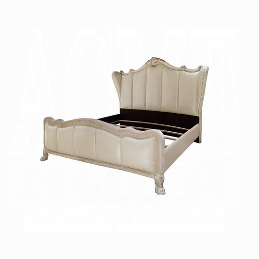 ACME Furniture - Dresden II California King Bed - Synthetic Leather & Bone White - BD01672CK view 1