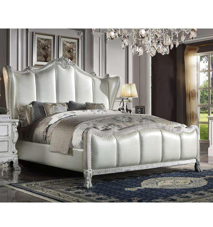 ACME Furniture - Dresden II California King Bed - Synthetic Leather & Bone White - BD01672CK view 2