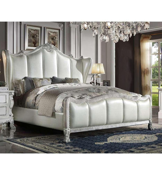 ACME Furniture - Dresden II California King Bed - Synthetic Leather & Bone White - BD01672CK view 2