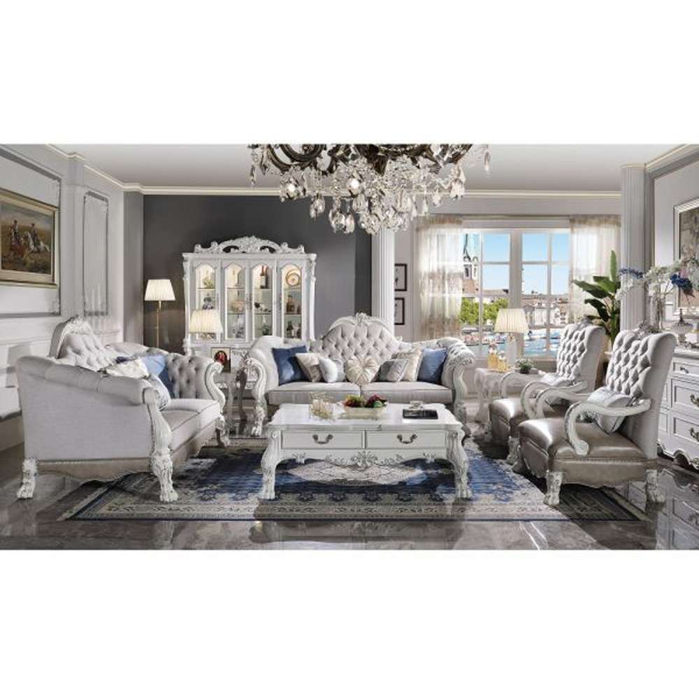 ACME Furniture - Dresden Loveseat w/5 Pillows - Synthetic Leather & Bone White - LV02245 veiw 1