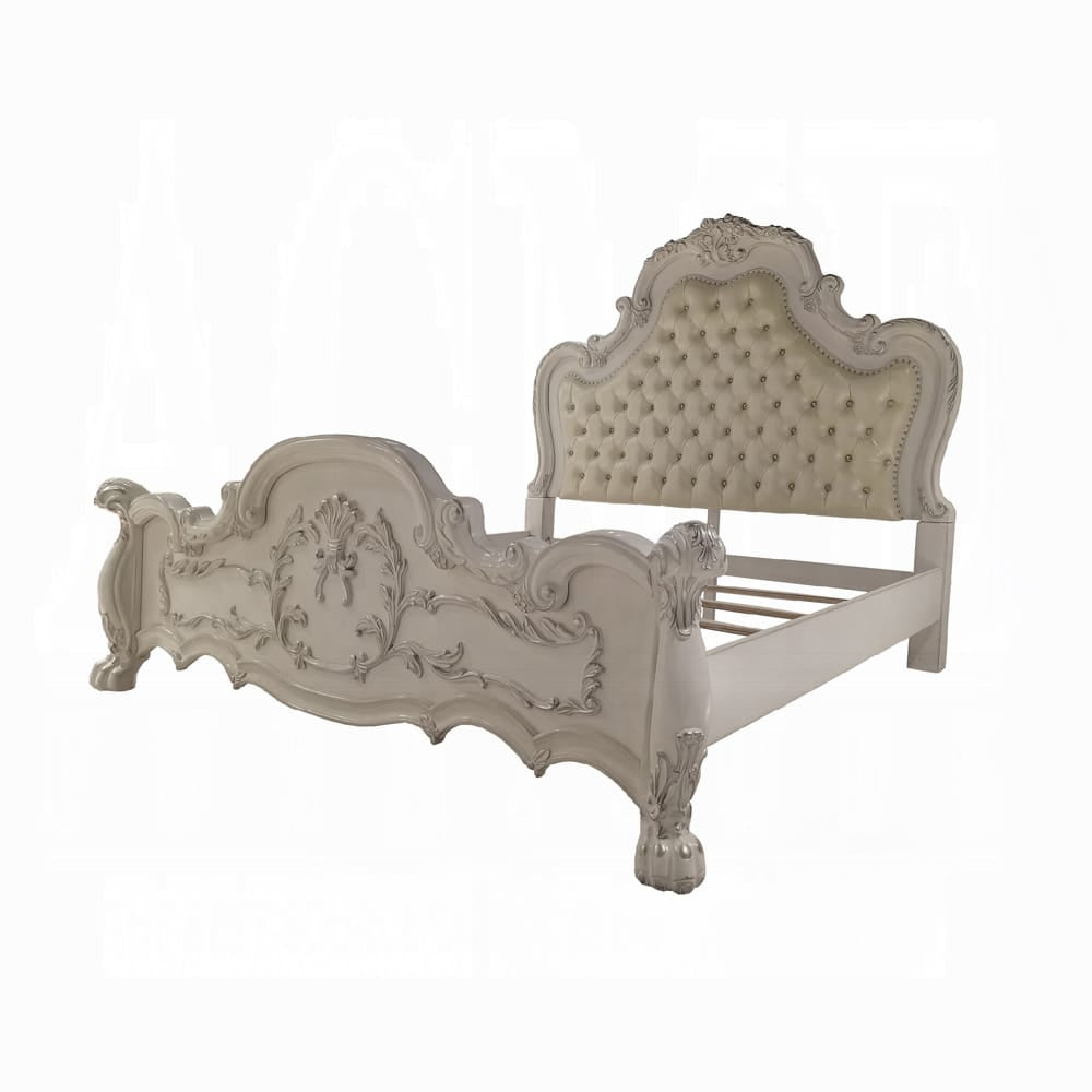 ACME Furniture - Dresden Queen Bed - Synthetic Leather & Bone White - BD01682Q view 1