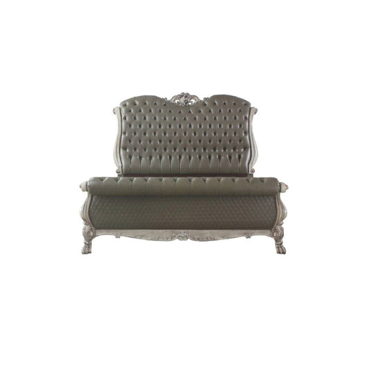 ACME Furniture - Dresden - Queen Bed - Vintage Bone White & Synthetic Leather - 28190Q view 2