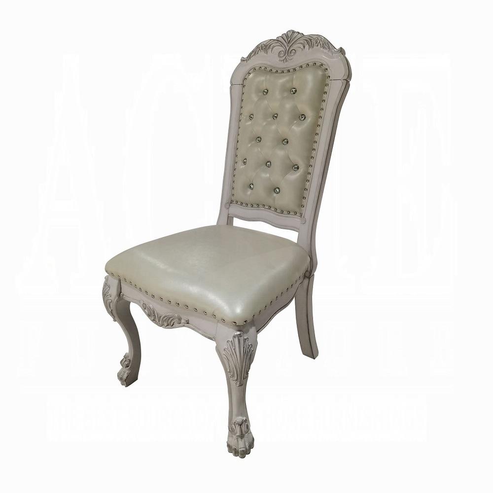 ACME Furniture - Dresden Side Chair (Set of 2) - Synthetic Leather & Bone White Finish - DN01701 veiw 2