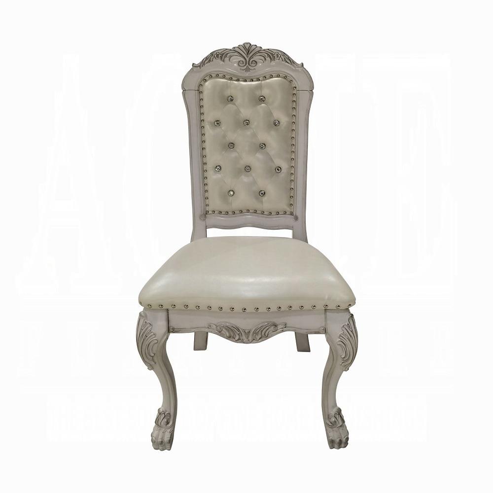 ACME Furniture - Dresden Side Chair (Set of 2) - Synthetic Leather & Bone White Finish - DN01701 veiw 3