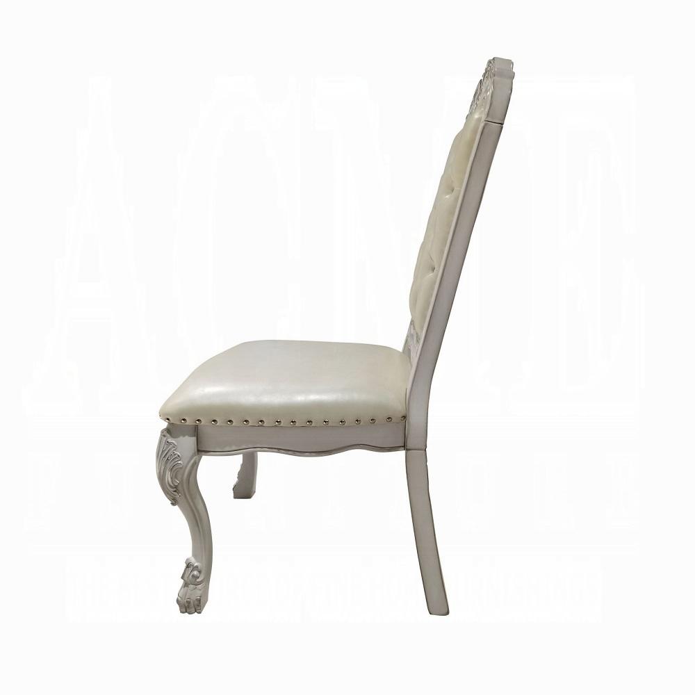 ACME Furniture - Dresden Side Chair (Set of 2) - Synthetic Leather & Bone White Finish - DN01701 veiw 4
