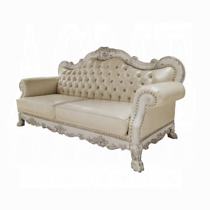 ACME Furniture - Dresden Sofa w/4 Pillows - Synthetic Leather & Bone White - LV01688 view 1