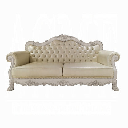ACME Furniture - Dresden Sofa w/4 Pillows - Synthetic Leather & Bone White - LV01688 view 2