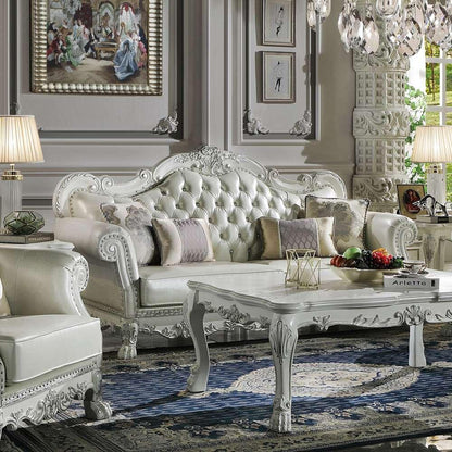 ACME Furniture - Dresden Sofa w/4 Pillows - Synthetic Leather & Bone White - LV01688 view 5