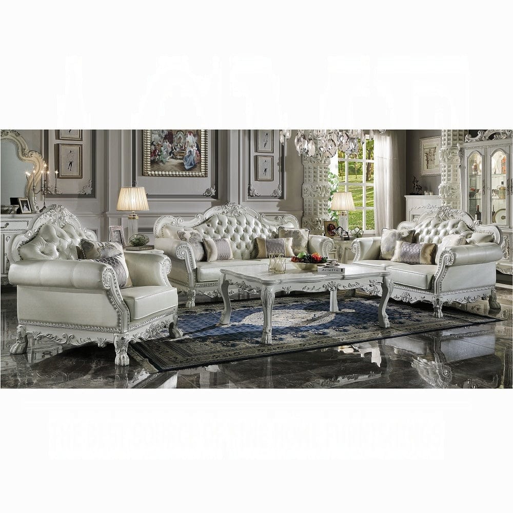 ACME Furniture - Dresden Sofa w/4 Pillows - Synthetic Leather & Bone White - LV01688 view 6