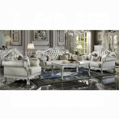 ACME Furniture - Dresden Sofa w/4 Pillows - Synthetic Leather & Bone White - LV01688 view 6