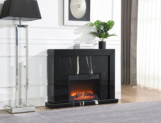 ACME Furniture - Drisana Fireplace - Black Mirrored Finish - AC03869 veiw 1