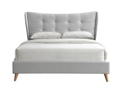 ACME Furniture - Duran - Queen Bed - Light Gray Fabric - 28960Q view 2