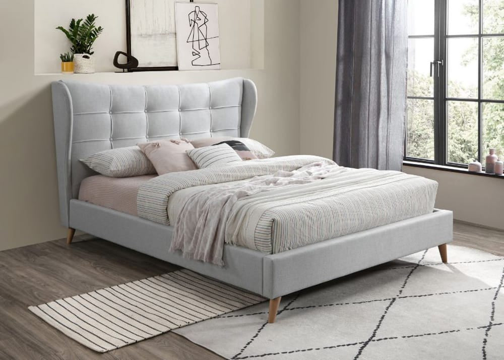 ACME Furniture - Duran - Queen Bed - Light Gray Fabric - 28960Q view 3