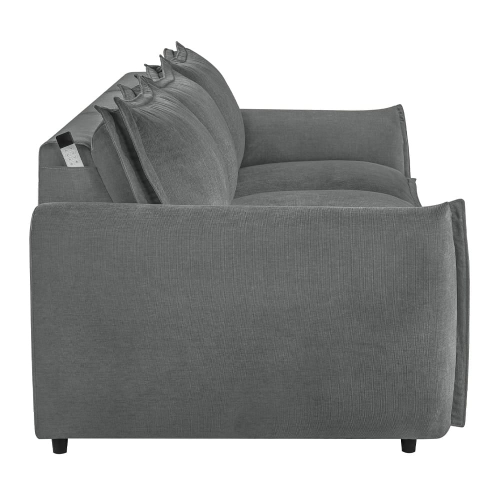 ACME Furniture - Eaden - Power Sofa w/Sleeper - Gray Chenille - LV03575 view 5