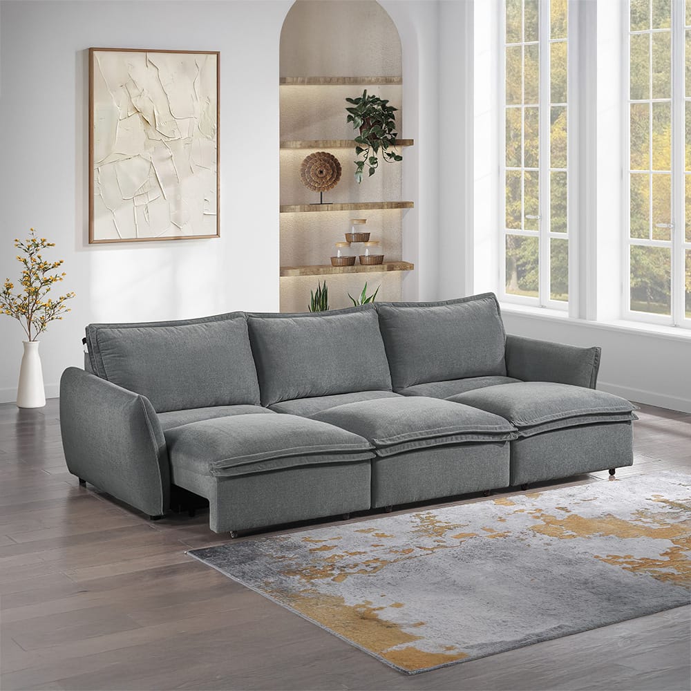 ACME Furniture - Eaden - Power Sofa w/Sleeper - Gray Chenille - LV03575 view 8