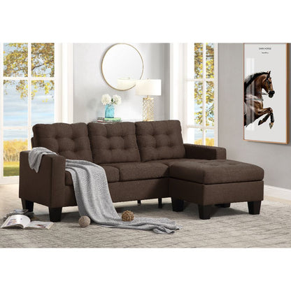 ACME Furniture - Earsom - Reversible Sofa & Ottoman - Brown Linen - 56655 view 6