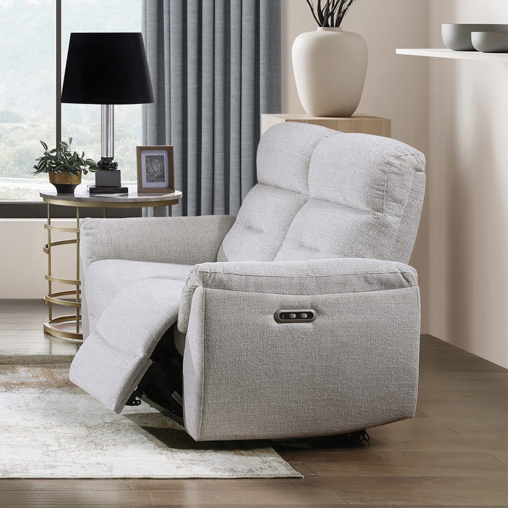 ACME Furniture - Eastre - Power Motion Loveseat  w/USB Port  - Gray Chenille - LV03586 view 6
