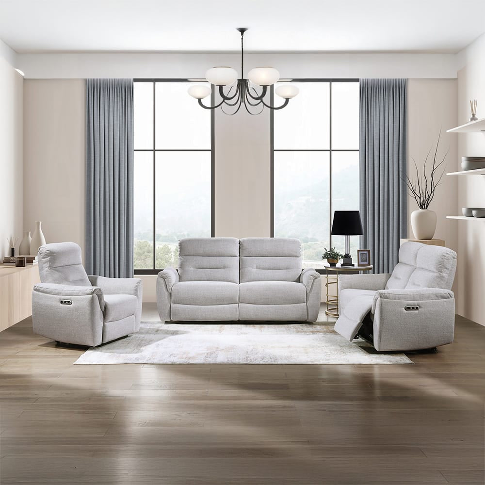 ACME Furniture - Eastre - Power Motion Sofa  w/USB Port  - Gray Chenille - LV03585 view 7