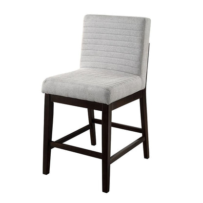ACME Furniture - Edwyn Counter Height Chair (Set of 2) - Gray Fabric & Brown Finish - DN03256 veiw 1