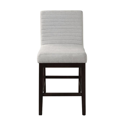 ACME Furniture - Edwyn Counter Height Chair (Set of 2) - Gray Fabric & Brown Finish - DN03256 veiw 2