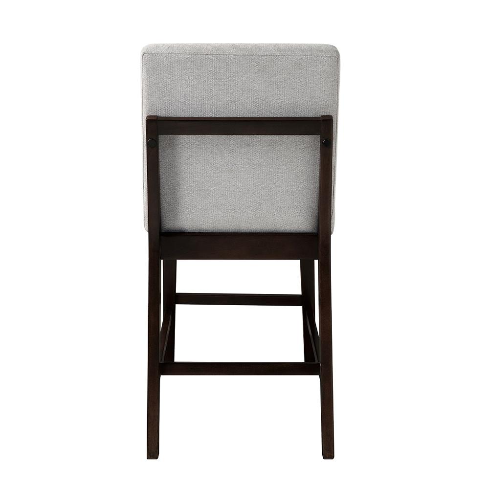 ACME Furniture - Edwyn Counter Height Chair (Set of 2) - Gray Fabric & Brown Finish - DN03256 veiw 3
